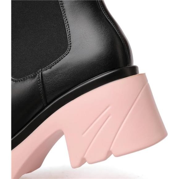 Black and Pink Platform Chelsea Boots- SUPER CUTE but I bought the wrong size! - Picture 4 of 7